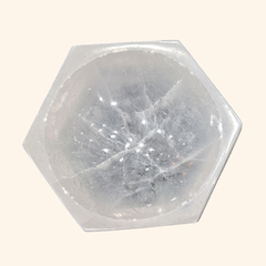 SELENITE BOWL HEART & HEXACON SHAPE