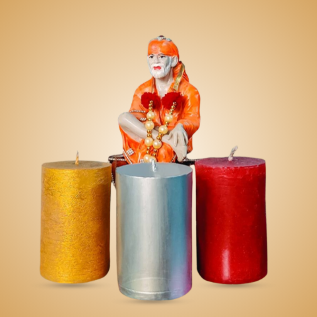 Sai Baba Bliss Pillar Candle Set